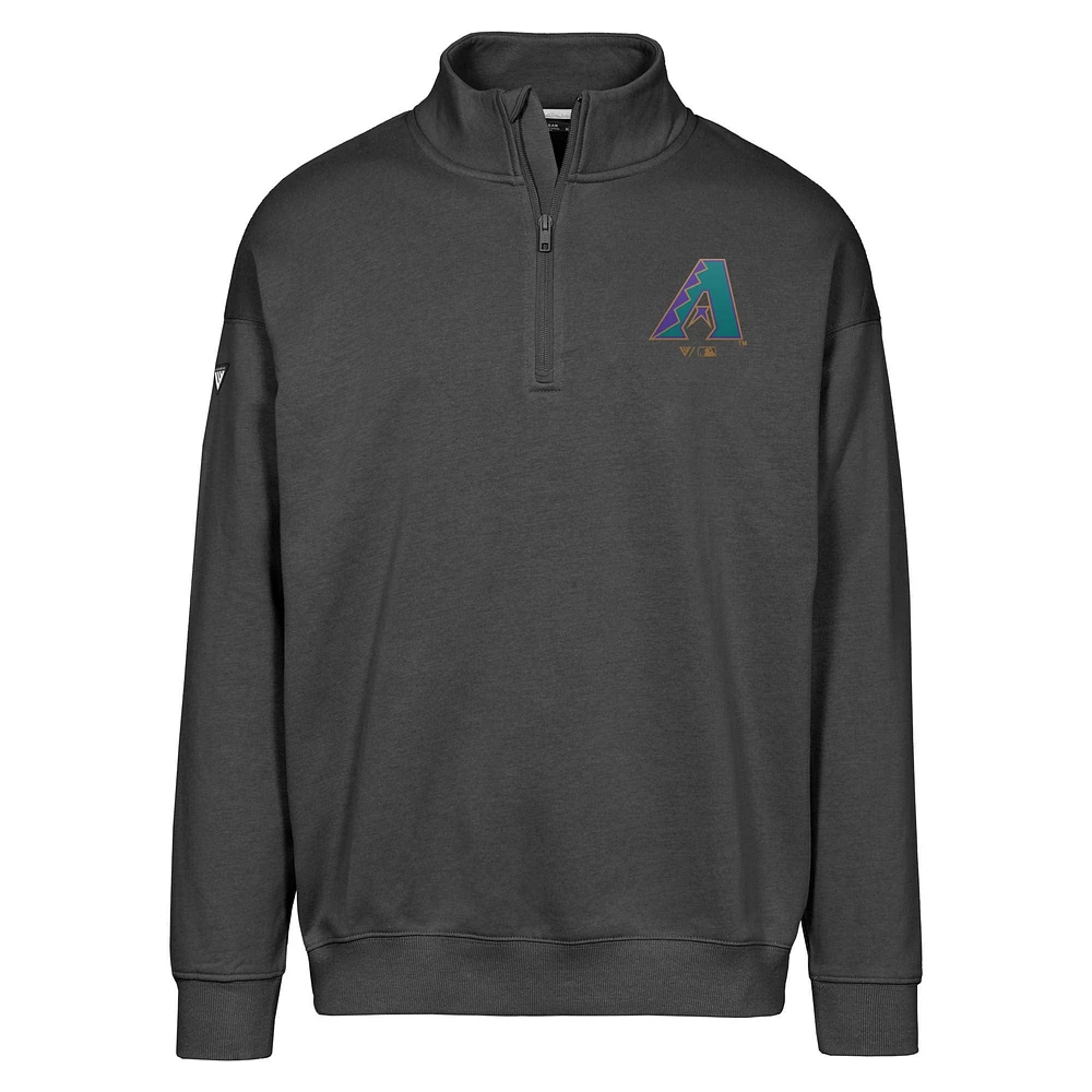 Men's Levelwear  Black Arizona Diamondbacks Cooperstown Collection Murray Quarter-Zip Sweatshirt