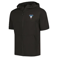 Sweat à capuche noir manches courtes et entièrement zippé Levelwear pour hommes des Diamondbacks de l'Arizona