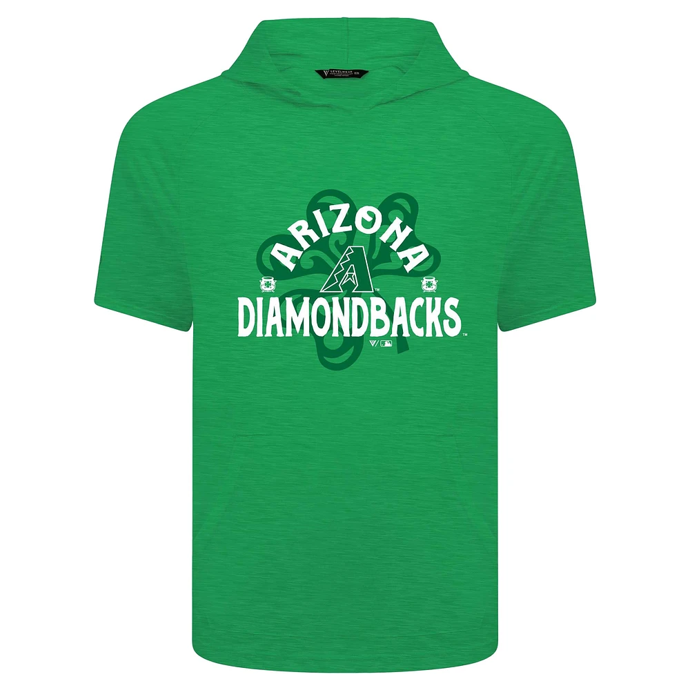 Men's Levelwear Green Arizona Diamondbacks St. Patrick's Day Phase Shamrock Short Sleeve T-Shirt Hoodie