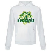 Men's Levelwear White Arizona Diamondbacks St. Patrick's Day Relay Shamrock Pullover Hoodie