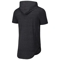 T-shirt à capuche en trois mélanges Majestic Threads pour hommes, noir