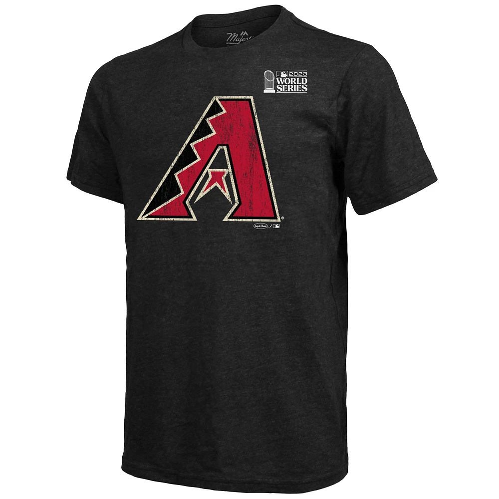 T-shirt triple mélange Majestic Threads Corbin Carroll pour hommes, noir, Arizona Diamondbacks 2023 World Series