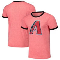 T-shirt tri-mélange Ringer Majestic Threads pour hommes, rouge, Arizona Diamondbacks