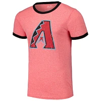 T-shirt tri-mélange Ringer Majestic Threads pour hommes, rouge, Arizona Diamondbacks