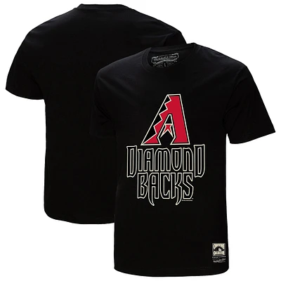 Men's Mitchell & Ness Black Arizona Diamondbacks Cooperstown Collection Logo T-Shirt