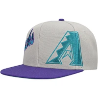 Casquette Snapback à panneau Knock Out des Diamondbacks de l'Arizona gris Mitchell & Ness pour hommes