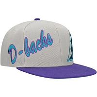 Casquette Snapback à panneau Knock Out des Diamondbacks de l'Arizona gris Mitchell & Ness pour hommes