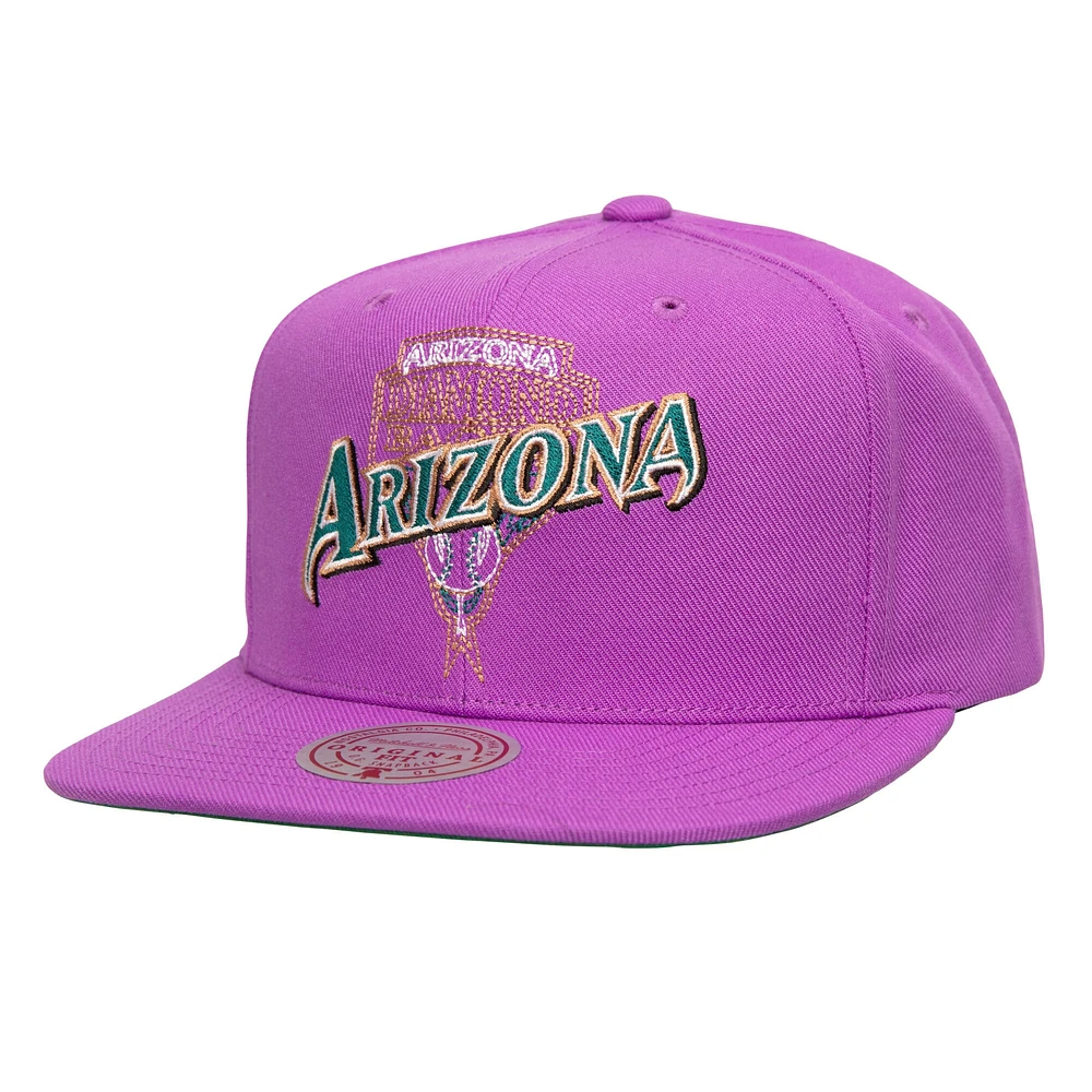 Men's Mitchell & Ness Purple Arizona Diamondbacks Double Up Snapback Hat