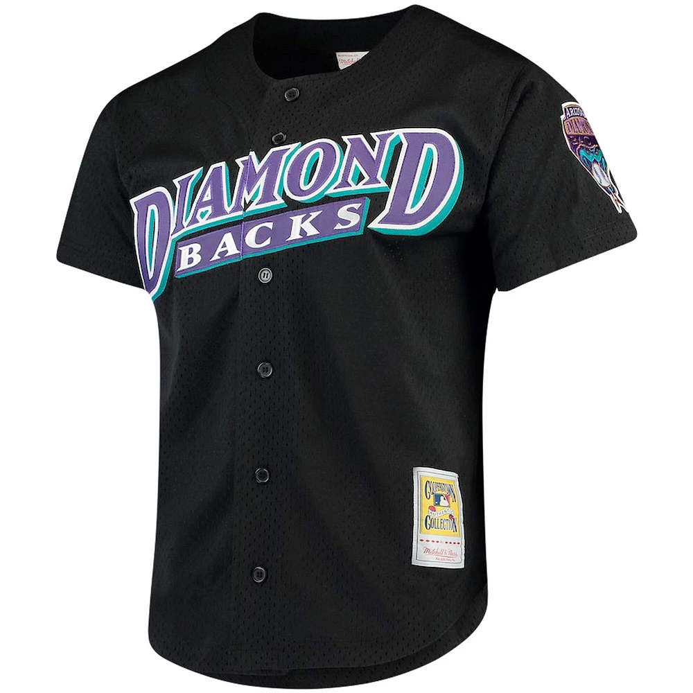 Men's Mitchell & Ness Randy Johnson Black Arizona Diamondbacks Big Tall Cooperstown Collection Mesh Button-Up Jersey