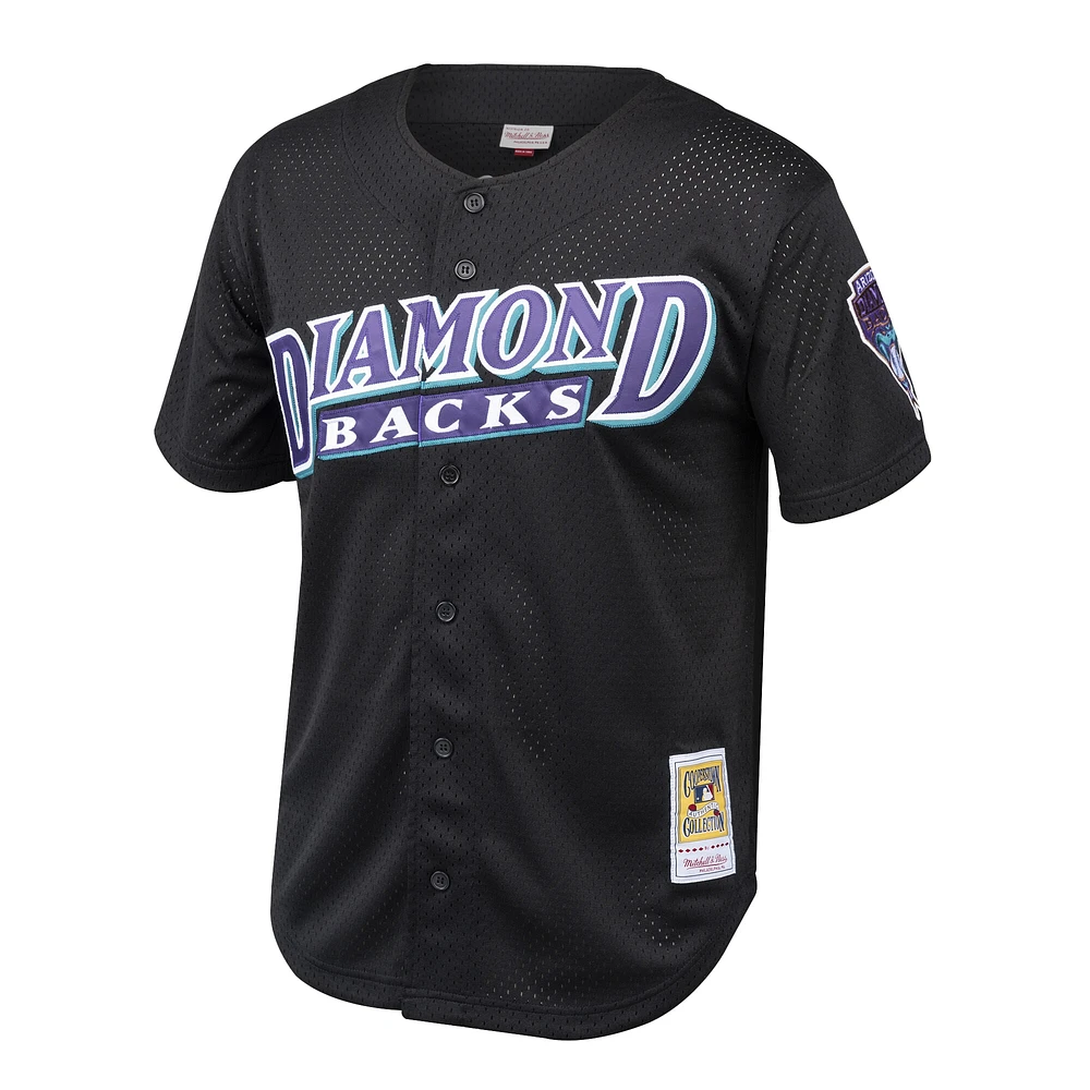 Maillot d'entraînement au bâton boutonné Mitchell & Ness Randy Johnson pour homme, collection Cooperstown, Arizona Diamondbacks, noir