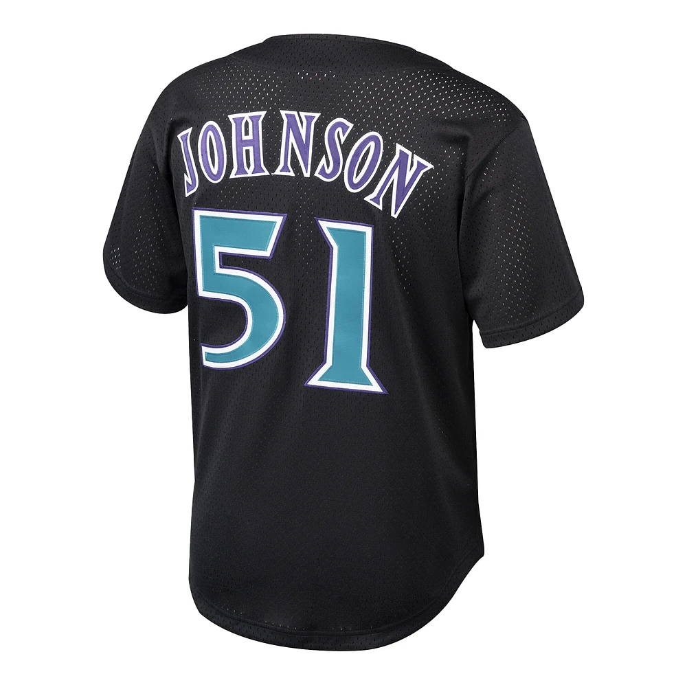 Maillot d'entraînement au bâton boutonné Mitchell & Ness Randy Johnson pour homme, collection Cooperstown, Arizona Diamondbacks, noir