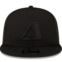 Casquette réglable 9FIFTY Snapback noir sur noir New Era Arizona Diamondbacks pour hommes