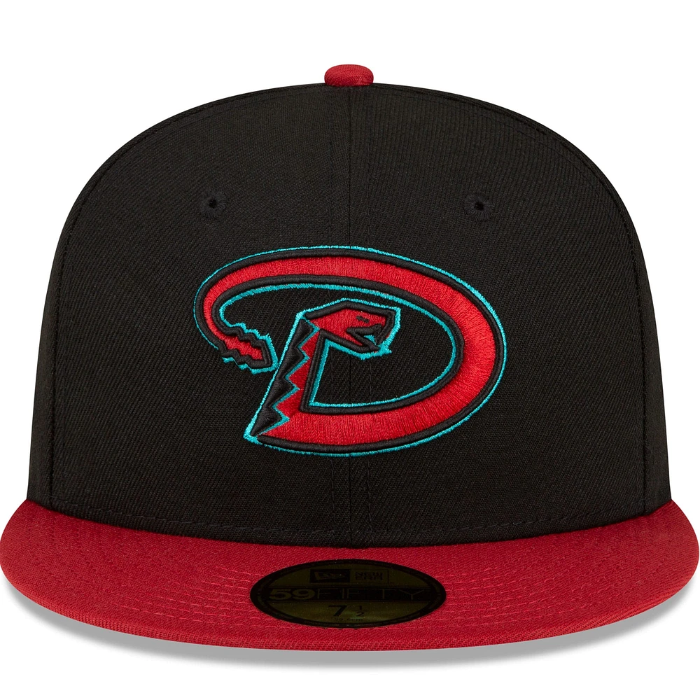 Men's New Era  Black/Red Arizona Diamondbacks Road Authentic Collection On-Field 59FIFTY Fitted Hat