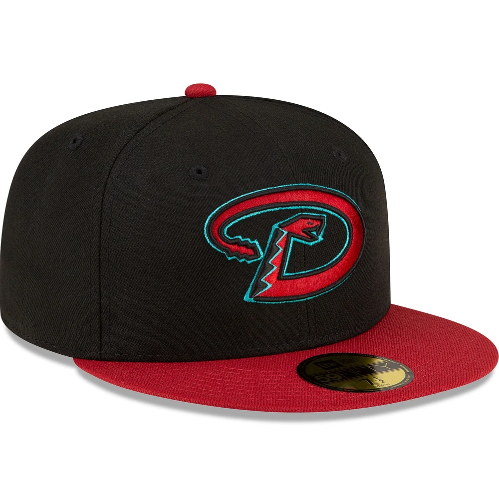 Men's New Era  Black/Red Arizona Diamondbacks Road Authentic Collection On-Field 59FIFTY Fitted Hat