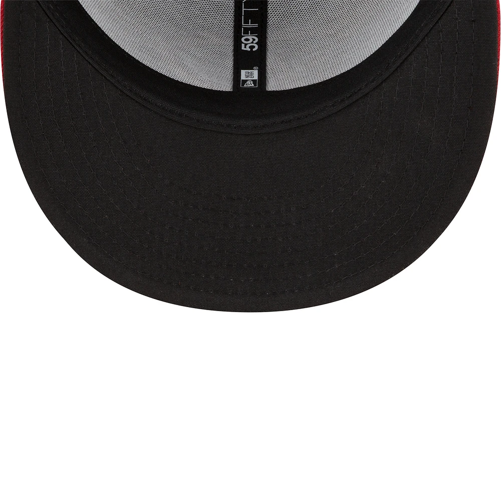 Casquette ajustée 59FIFTY On-Field Low Profile New Era pour hommes, noir/rouge, Arizona Diamondbacks Road Authentic Collection