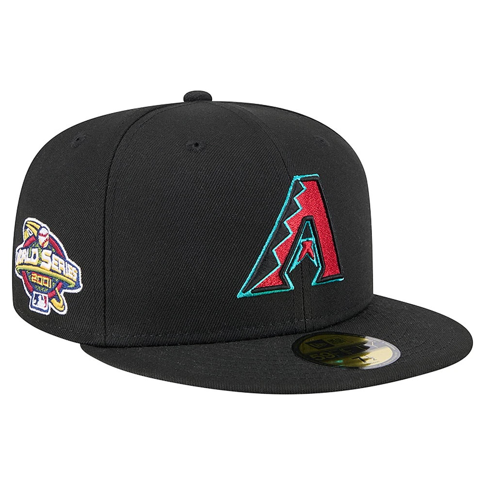 Casquette ajustée 59FIFTY pour homme New Era noire Arizona Diamondbacks 2001 World Series couleur de l'équipe