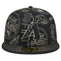 Casquette ajustée 59FIFTY Day Allover pour hommes New Era noire Arizona Diamondbacks