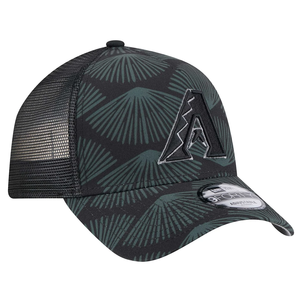 Men's New Era  Black Arizona Diamondbacks 9FORTY A-Frame Trucker Adjustable Hat