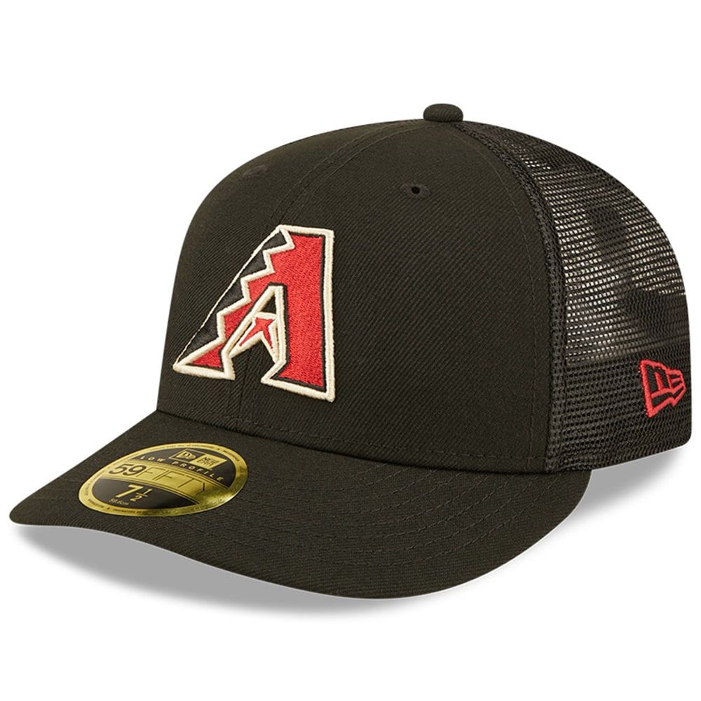 Men's Black, White Arizona Diamondbacks Logo Patch 9FORTY Trucker Snapback  Hat