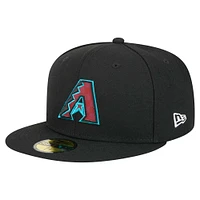 Men's New Era Black Arizona Diamondbacks Checkered Undervisor 59FIFTY Fitted Hat