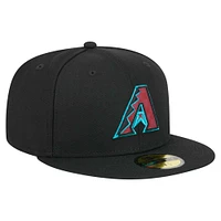 Men's New Era Black Arizona Diamondbacks Checkered Undervisor 59FIFTY Fitted Hat