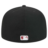 Men's New Era Black Arizona Diamondbacks Checkered Undervisor 59FIFTY Fitted Hat