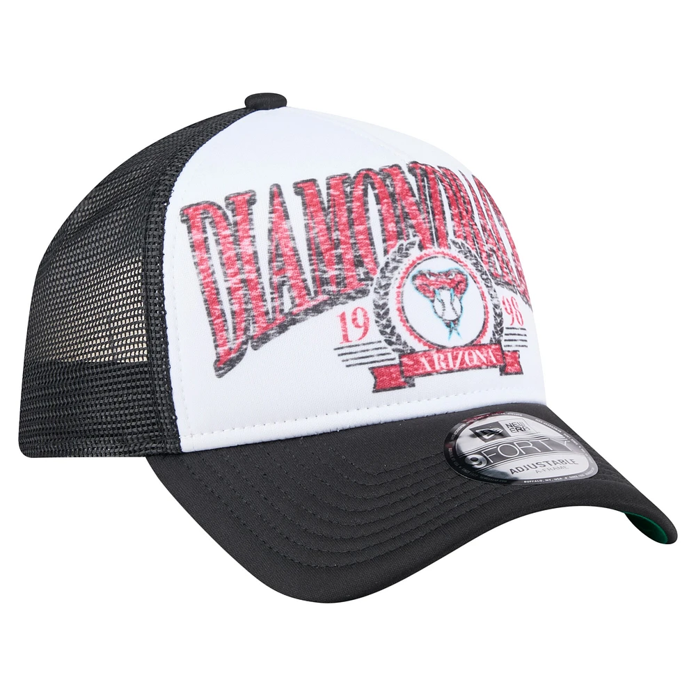 Casquette camionneur ajustable New Era noire 9FORTY A-Frame des Arizona Diamondbacks pour homme