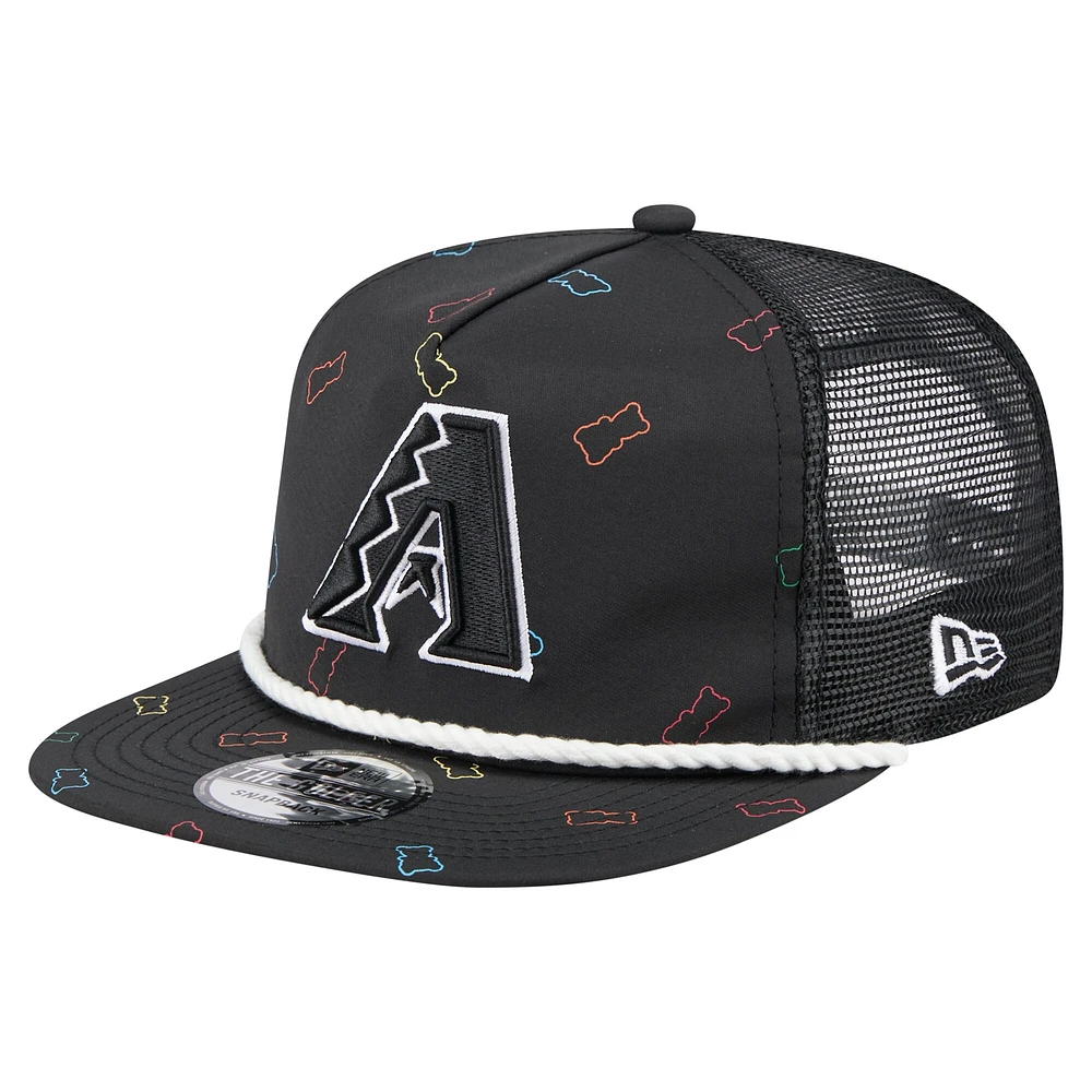 Casquette ajustable de golfeur New Era noire Arizona Diamondbacks Gummy pour homme