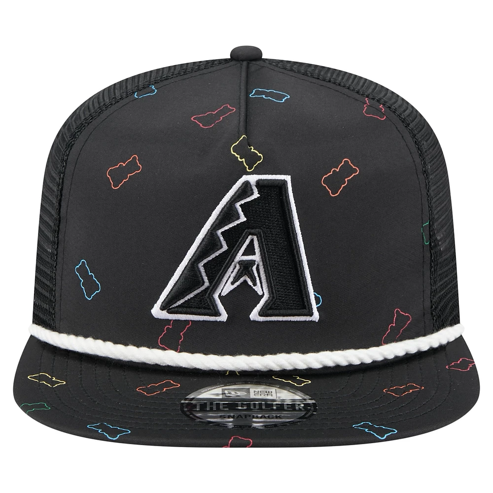 Casquette ajustable de golfeur New Era noire Arizona Diamondbacks Gummy pour homme