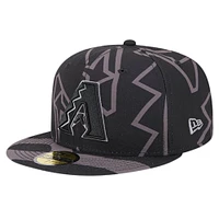 Casquette ajustée 59FIFTY noire avec logo Fracture des Diamondbacks de l'Arizona New Era pour hommes