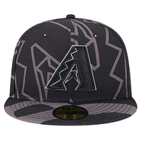 Casquette ajustée 59FIFTY noire avec logo Fracture des Diamondbacks de l'Arizona New Era pour hommes