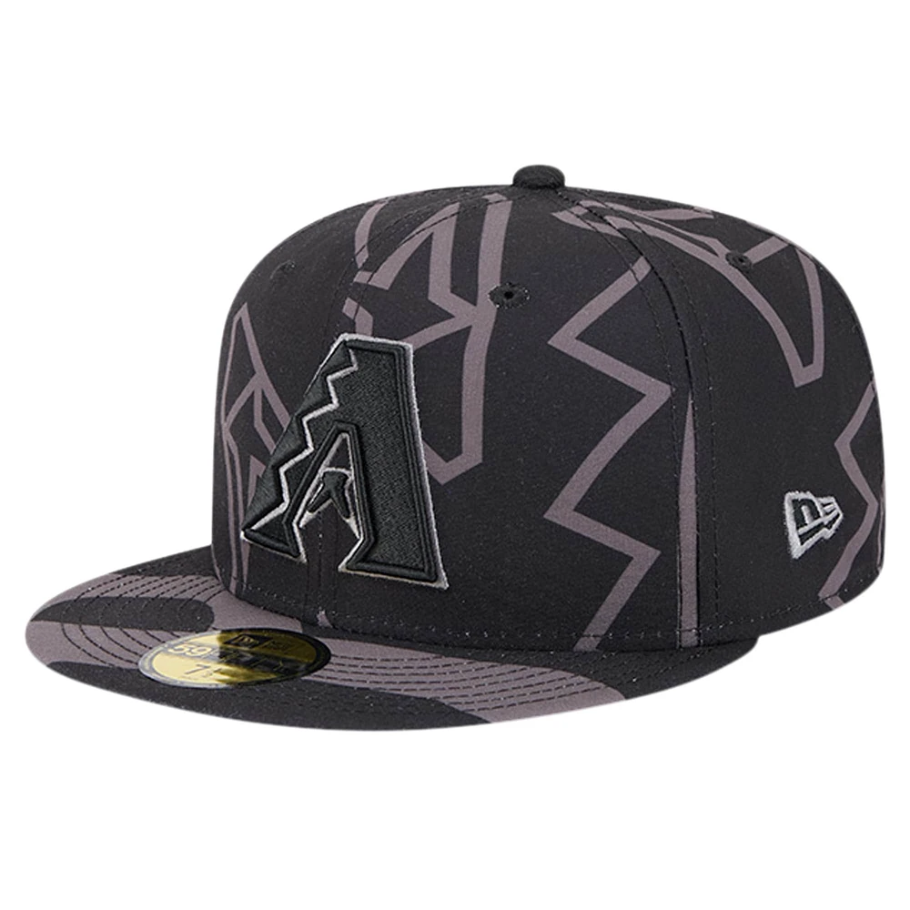 Men's New Era Black Arizona Diamondbacks Logo Fracture 59FIFTY Fitted Hat