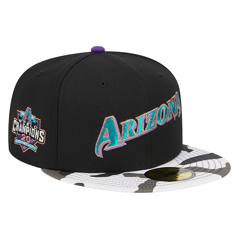 Casquette ajustée 59FIFTY à motif camouflage métallisé New Era pour hommes, noir, Arizona Diamondbacks