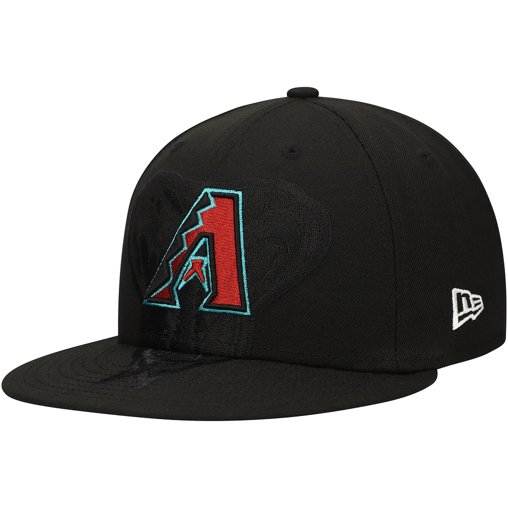 Casquette ajustée 59FIFTY noire avec logo Shadow des Diamondbacks de l'Arizona New Era pour hommes