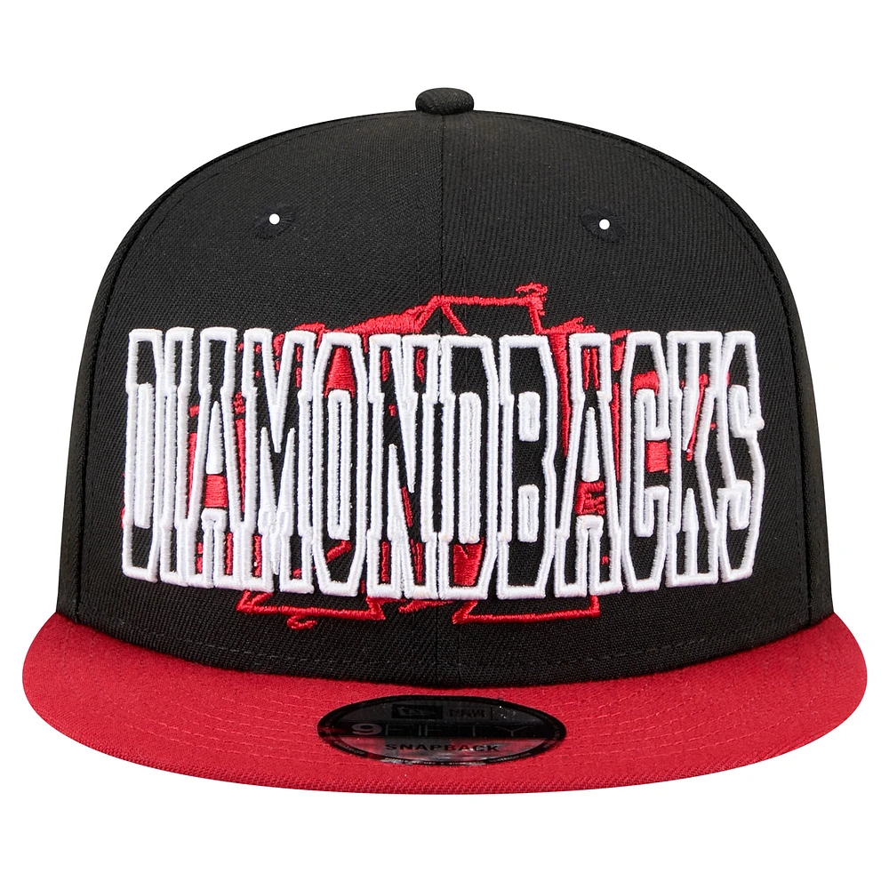 Casquette Snapback 9FIFTY Splatter Arizona Diamondbacks de New Era pour homme noire