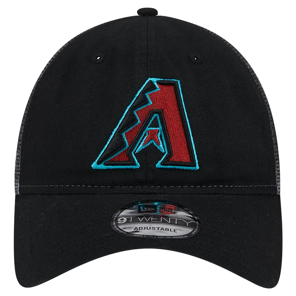 Men's New Era Black Arizona Diamondbacks Team Slick Trucker 9TWENTY Adjustable Hat