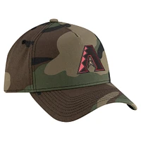 Men's New Era Camo Arizona Diamondbacks Woodland Team Pop 9FORTY A-Frame Adjustable Hat