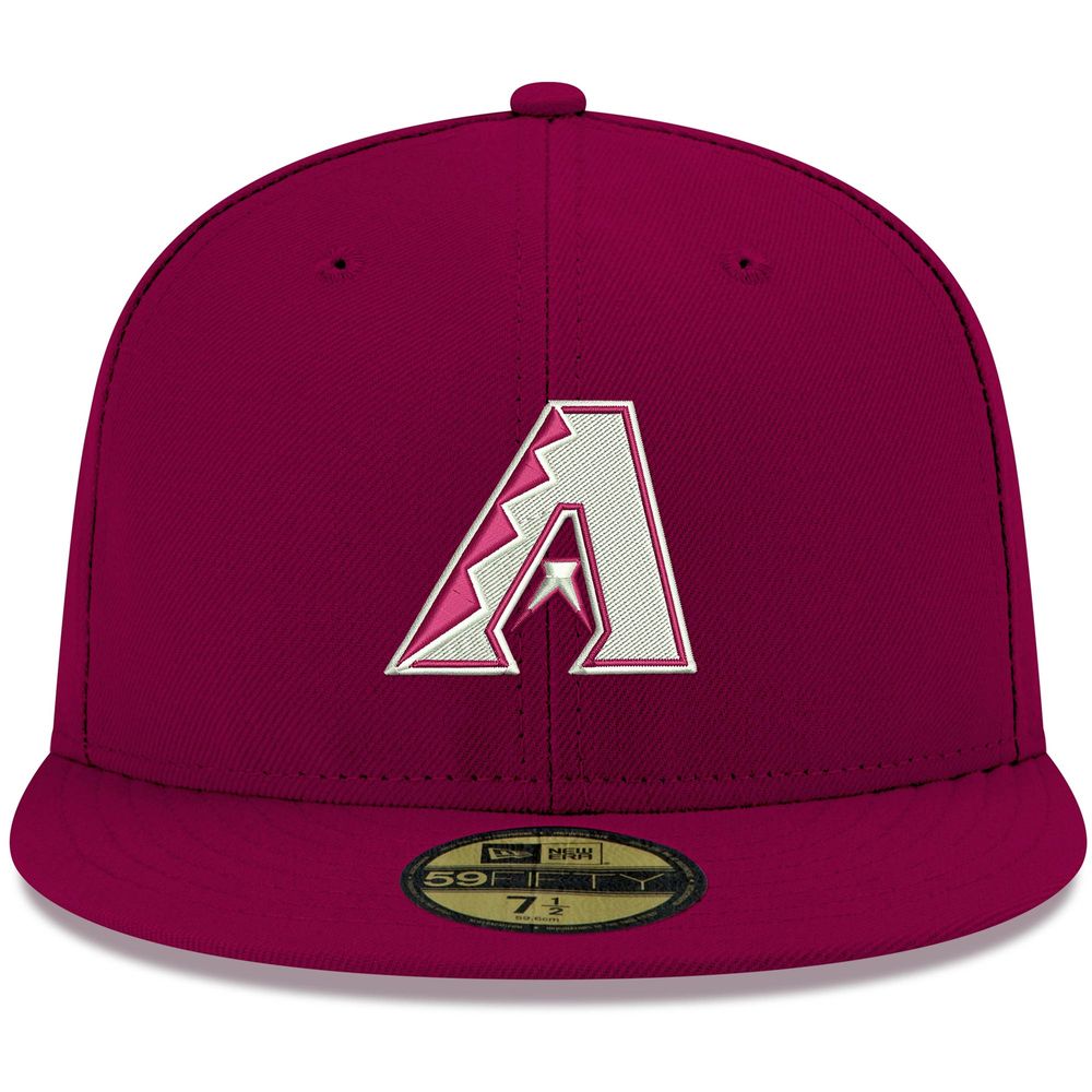 Men's New Era Cardinal Arizona Diamondbacks White Logo 59FIFTY Fitted Hat