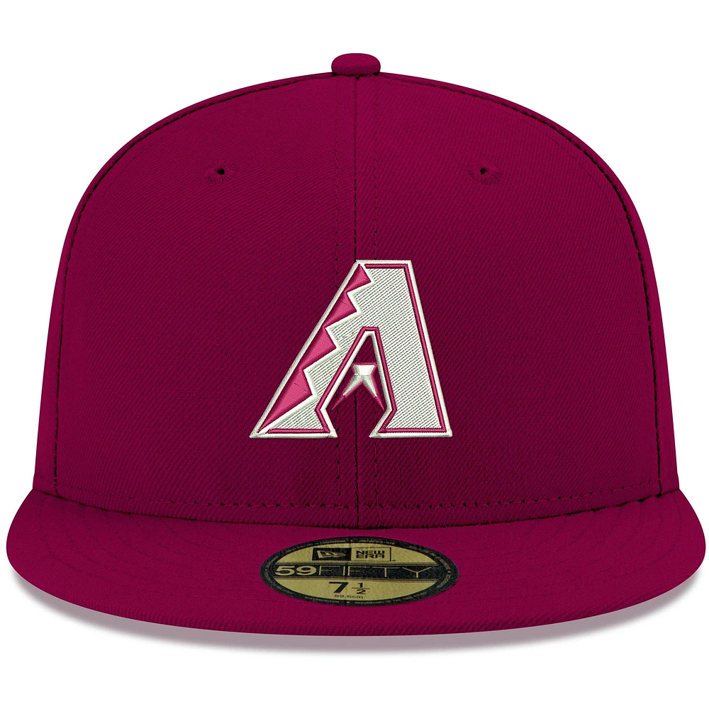 Casquette ajustée 59FIFTY Cardinal Arizona Diamondbacks blanche pour homme New Era