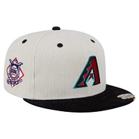 Men's New Era Cream/Black Arizona Diamondbacks Two-Tone Corduroy 59FIFTY Fitted Hat