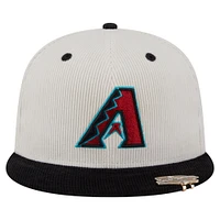Men's New Era Cream/Black Arizona Diamondbacks Two-Tone Corduroy 59FIFTY Fitted Hat