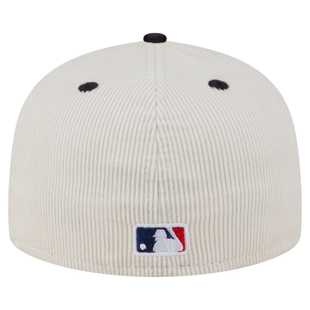 Men's New Era Cream/Black Arizona Diamondbacks Two-Tone Corduroy 59FIFTY Fitted Hat