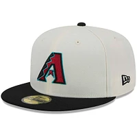 Men's New Era Cream Arizona Diamondbacks Chrome 59FIFTY Fitted Hat