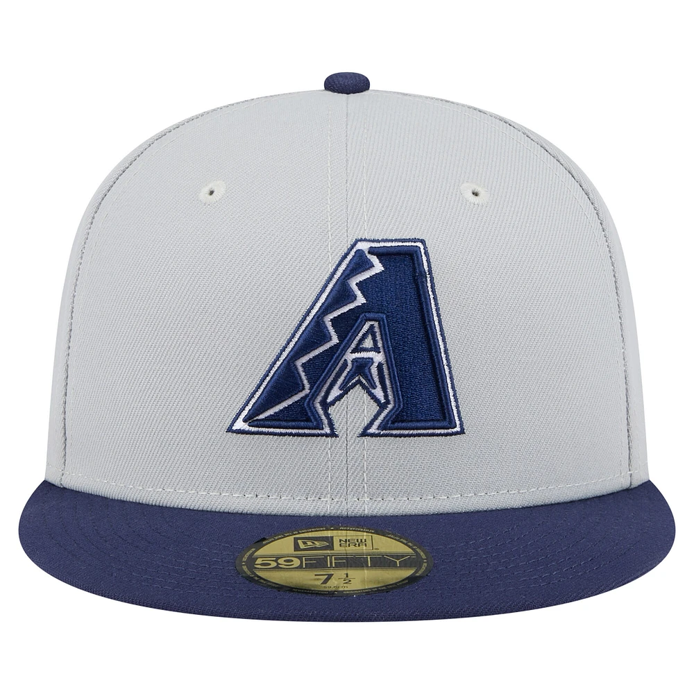 Casquette ajustée bicolore 59FIFTY Arizona Diamondbacks pour homme New Era gris/bleu marine