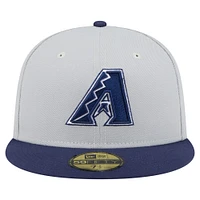 Casquette ajustée bicolore 59FIFTY Arizona Diamondbacks pour homme New Era gris/bleu marine