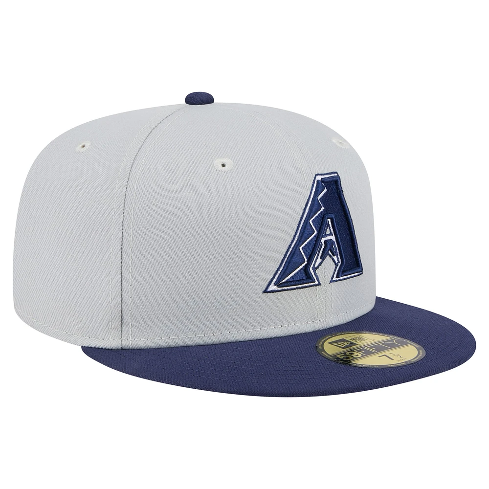 Casquette ajustée bicolore 59FIFTY Arizona Diamondbacks pour homme New Era gris/bleu marine