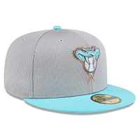 Men's New Era  Gray/Teal Arizona Diamondbacks 2025 Batting Practice 59FIFTY Fitted Hat