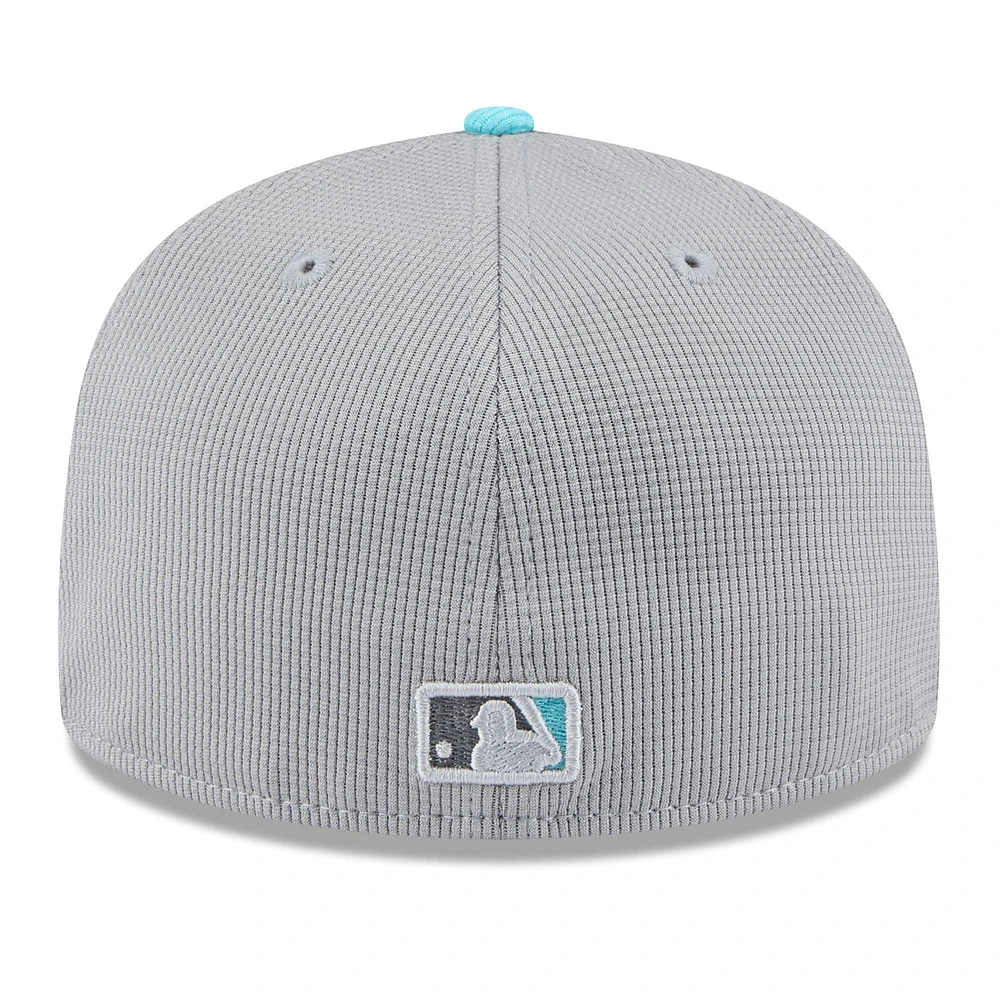 Men's New Era  Gray/Teal Arizona Diamondbacks 2025 Batting Practice 59FIFTY Fitted Hat