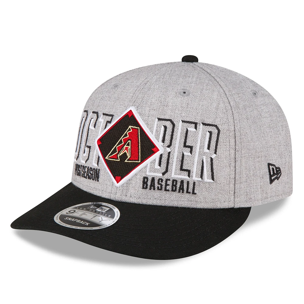 Casquette Snapback 9FIFTY Snapback à profil bas pour hommes New Era des Diamondbacks de l'Arizona 2023 Division Series Winner Locker Room