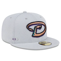Men's New Era Gray Arizona Diamondbacks 2025 MLB Clubhouse 59FIFTY Fitted Hat